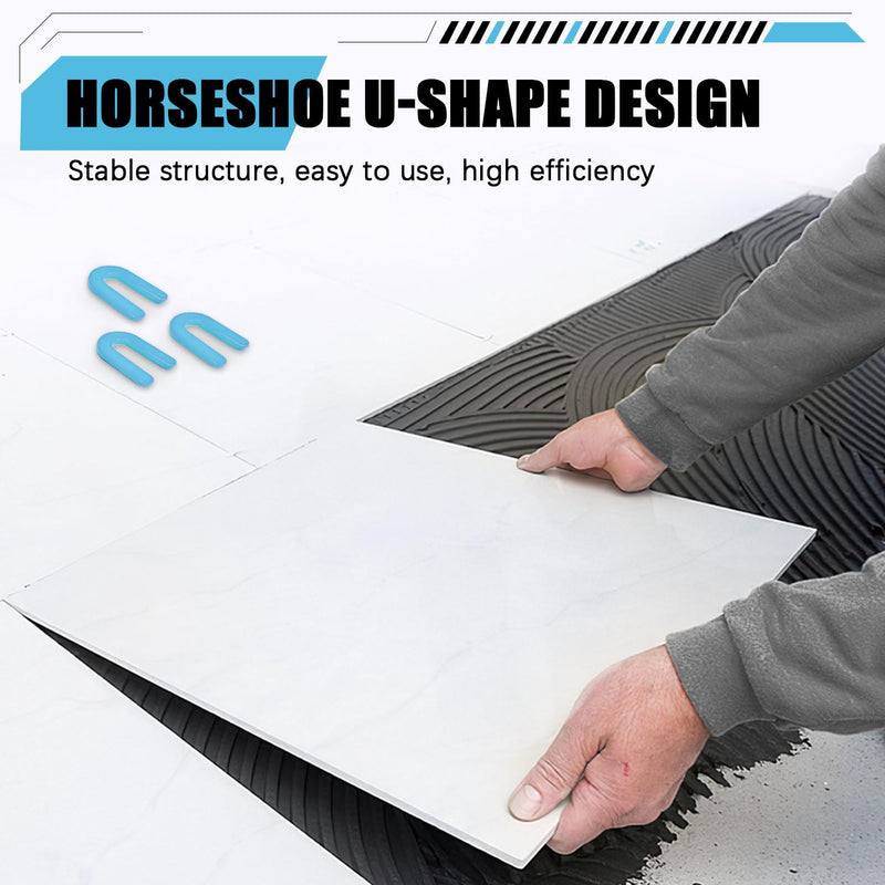 200 Horseshoe Tile Spacers, 1/16-Inch U-Shaped Plastic Spacers for Tile Leveling System Floor Wall Tile Installation 1/16"-200 Pcs