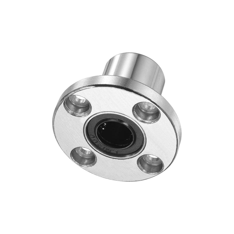 uxcell LMF12UU Linear Ball Bearings 12mm Bore 21mm OD 30mm Length Round Flange Nickel Plated for CNC Machine 3D Printer 2pcs