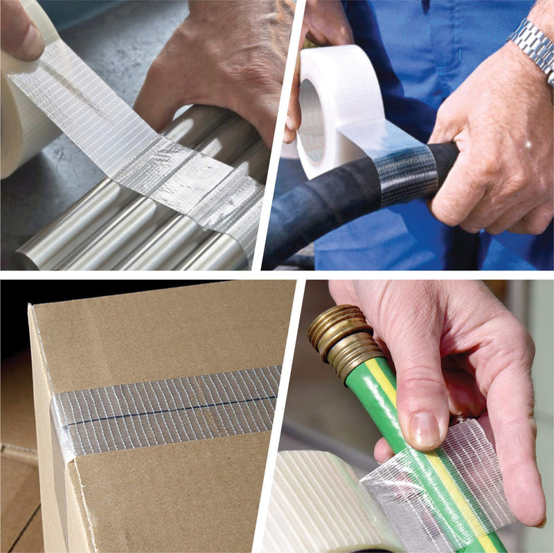 CarterTM Filament Duct Tape, Transparent, 2 Inches x 30 Yards - Fiberglass Filament Reinforced Strapping Tape