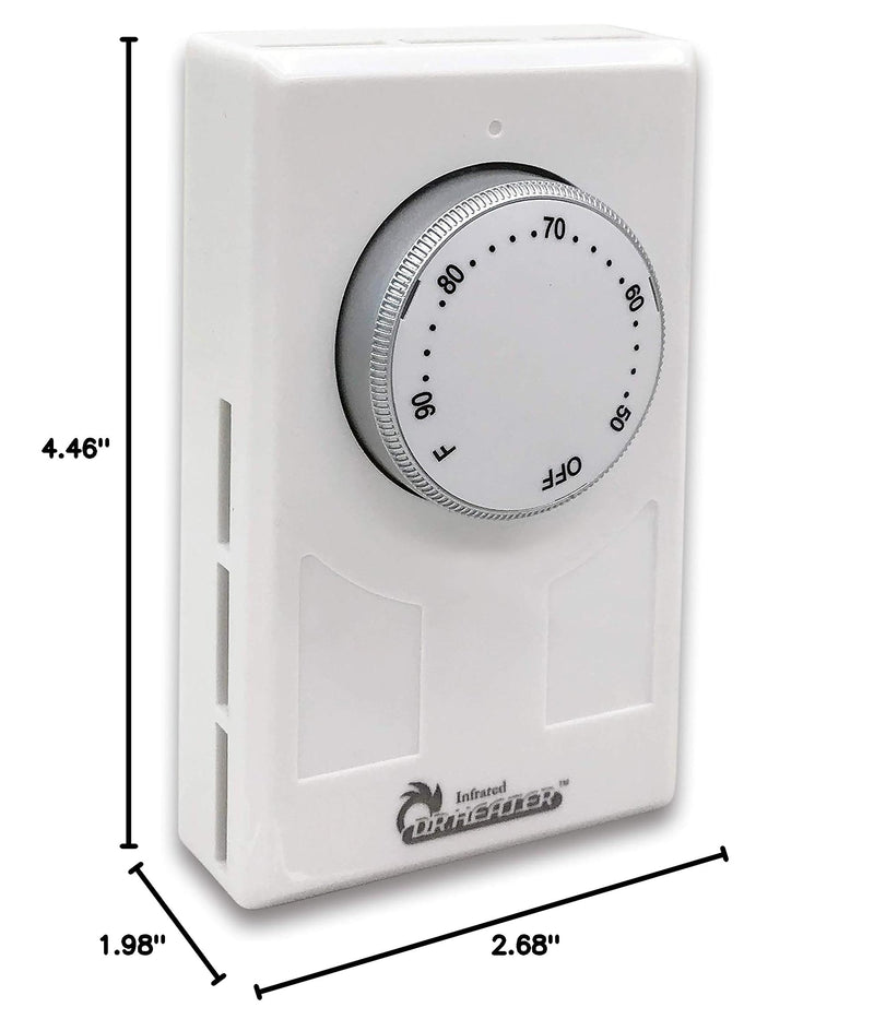 DR-001 Wall Thermostat 4 wires single or Double poles 120-277V 3360-7756W, White.