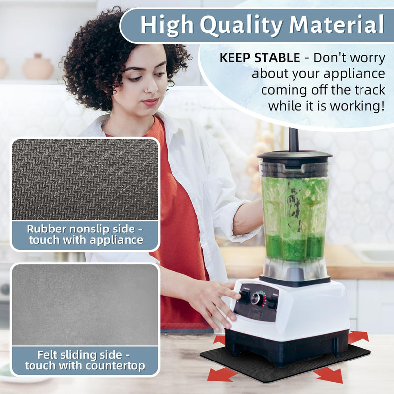 LOPNUR Appliance Sliders for Kitchen Appliances, 10"x14" Small Appliance Slider, 360° Rotating Sliding Tray for Coffee Maker, Appliance Mover Cut to Fit Stand Mixer Air Fryer Microwave, Grey, 1 Pack 14'' L x 10'' W