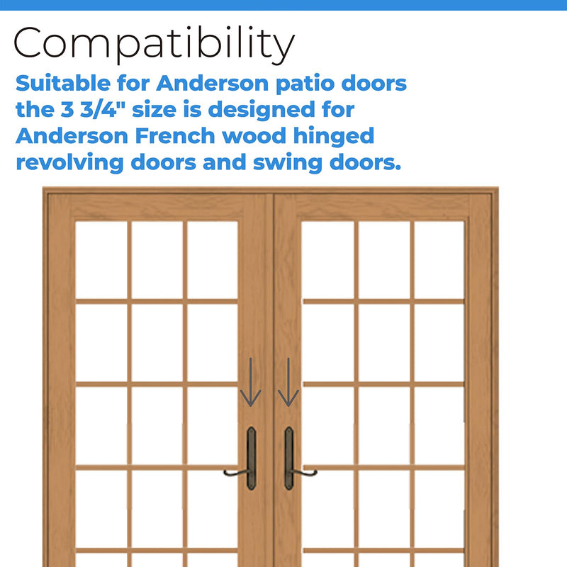 Replacement Andersen Door Handle Parts 3-3/4 Long Compatible with Andersen Patio Doors, Andersen Frenchwood Hinged Door, Andersen Storm Door Handle Replacement Spindle 2579830