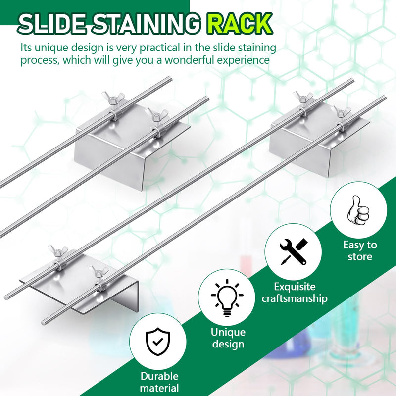 Yaocom Slide Staining Rack, Stainless Steel Microscope Rack, Adjustable Staining Rack Slide for Sinks Laboratory Up to 21"