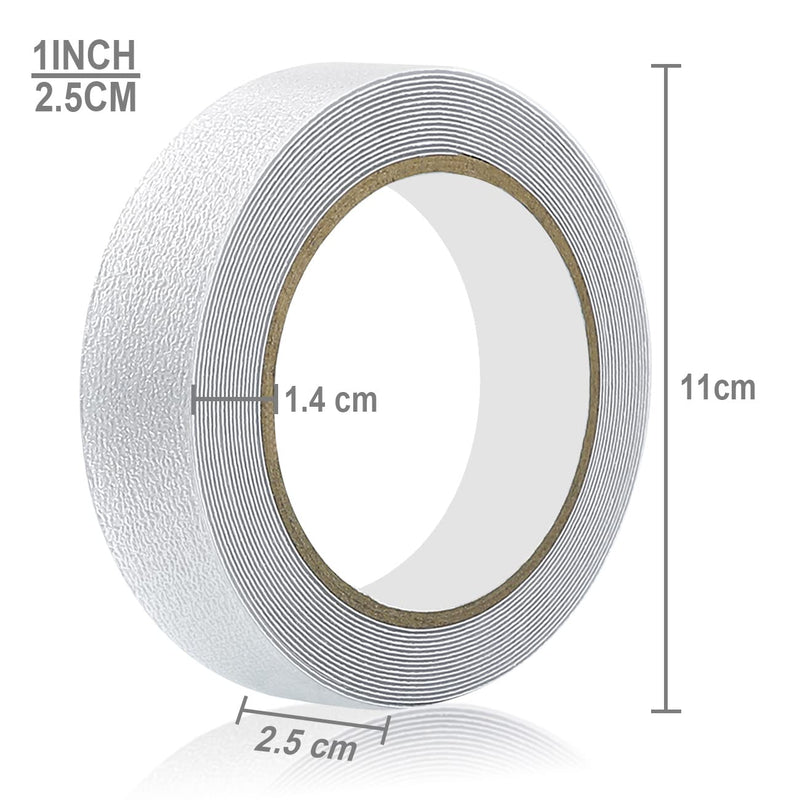 Anti Slip Tape Transparent, More Clear and Comfortable Safety Track Tape (1" Width x 190" Long, Clear) 1" Width x 190" Long