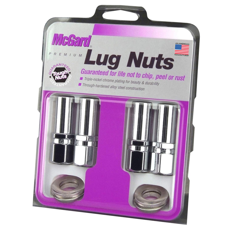McGard 63001 Chrome Racing 1.365" Shank Style Lug Nut Set (7/16" - 20 Thread Size) - Set of 4