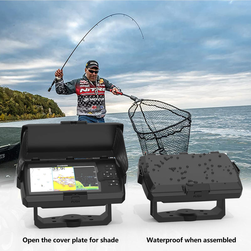 Sun Visor Cover for Garmin Striker Vivid 7cv/7sv & Garmin Striker 7cv/7sv Fish Finder, ABS Protective Screen Glare Shield, Foldable Weather & Sun Protection Shade Cover