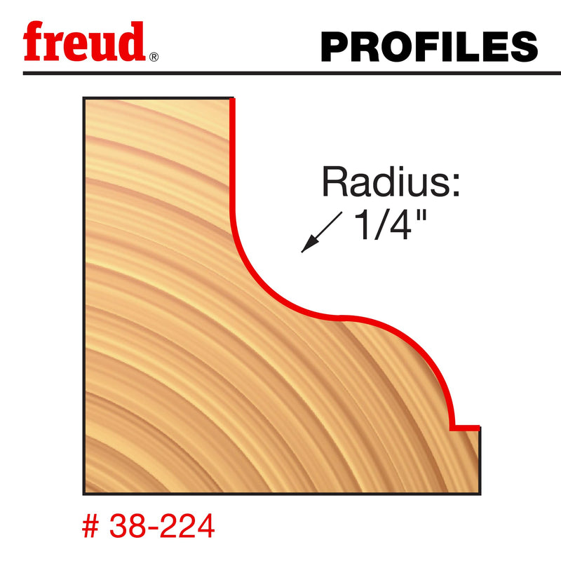 Freud 38-224: 1-1/2" (Dia.) Ogee Fillet Bit with 1/2" Shank