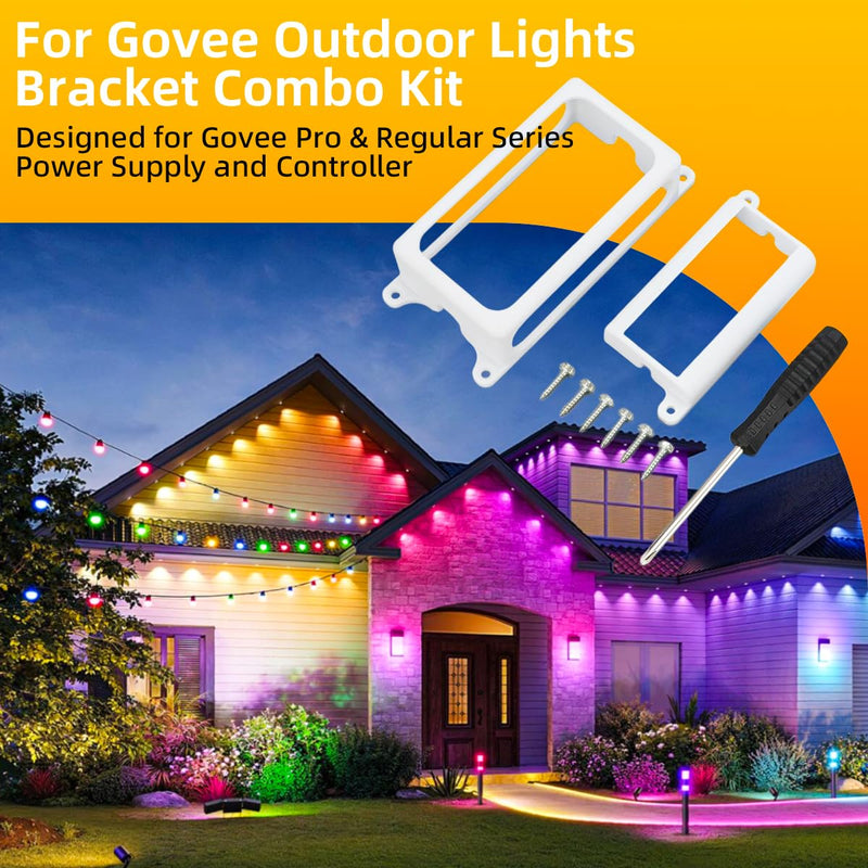 for Govee Pro and Regular Permanent Outdoor Lights - Bracket and Screws Combo Kit for Power Supply and Controller BRACKET Screws Kits