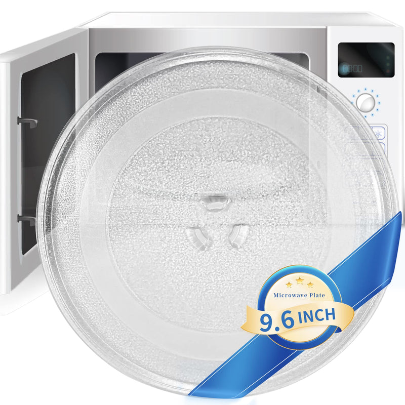 9.6" Universal Microwave Plate Replacement Glass Turntable| Fits GE, LG, Panasonic, Frigidaire, Farberware & More 9.6inch