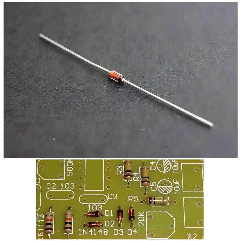 (120Pcs) 1N4148 Rectifier Diodes, 0.2A 100V DO-35 Axial Diodes, 200mA 100Volt Electronic Silicon Diodes