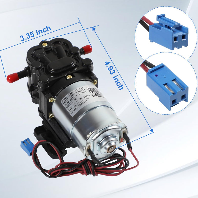 GMB-D-23130 Water Pump 1.2L/min Compatible with Midea Avalon Primo Brio Water Dispenser DC12V, Replaces DP005A2 MO-12265 Bottom Loading Bottled Water Cooler Dispenser