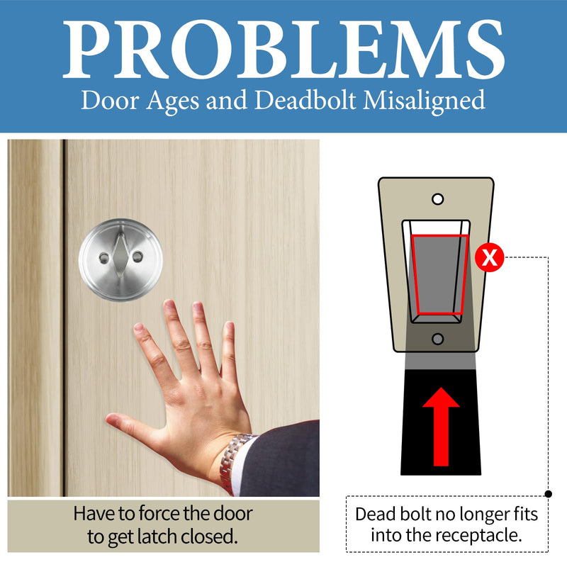 Deadbolt Restorer Strike Plates Narrow Side and Large Hole, Fix Dead Bolt Misalignment/Sticking/Jamming, Ideal for Common/Electronic/Smart Locks(1, Matte Black) 1 Pack