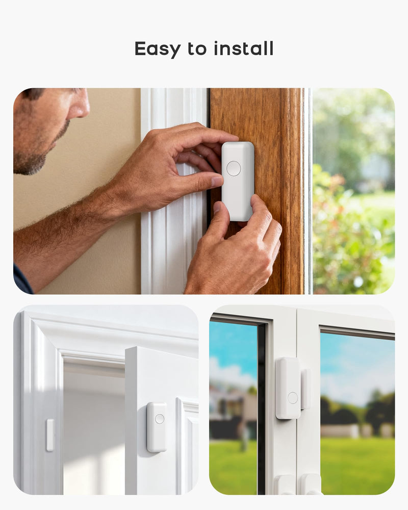 WiFi Door Alarm System, Wireless Alarm System 5 Piece Kit with Phone APP Alert Alarm Siren Door Window Sensor Motion Sensor Compatible with Alexa No Contract Ideal for Home CL519-A