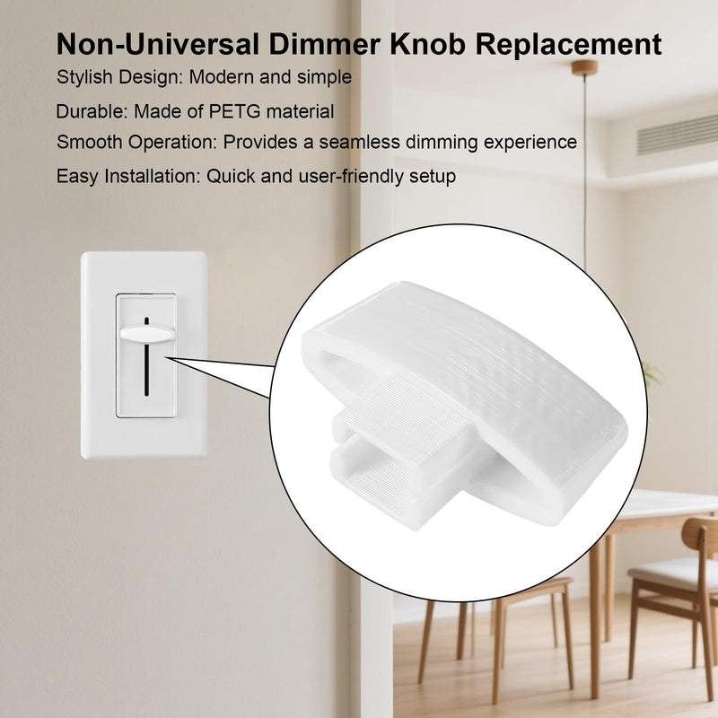 BOXOB 8pcs Dimmer Replacement Knobs for Lutron Glyder, Premium PETG Dimmer Light Switch Knob Missing or Damaged Perfect Replacement (White)