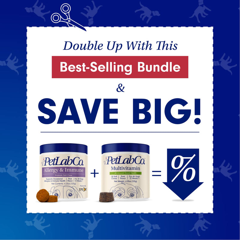 PetLab Co – Allergy & Multivitamin Bundle: Once Daily Tailored Seasonal Allergy Support for Dogs 30 Count & Dog Vitamins and Supplements to Support Overall Health & Immune System 30 Count - PawsPlanet Australia