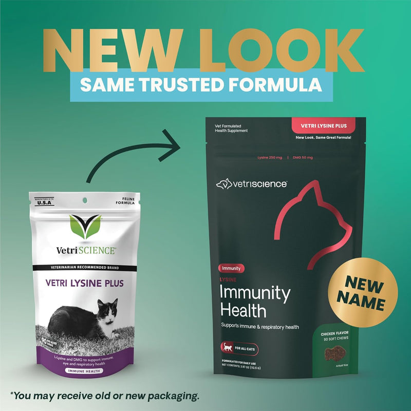VetriScience Laboratories - Vetri Lysine Plus, Immune Support Supplement for Cats, 90 Bite Sized Chews