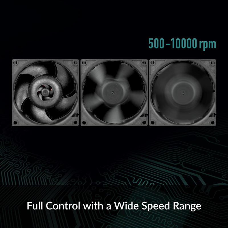 ARCTIC S8038-10K - Server Fan, 80x80x38 mm, 500–10000 RPM, PWM Regulated, 4-pin Connector, 12 V DC, Rack Cooling Fan - Black