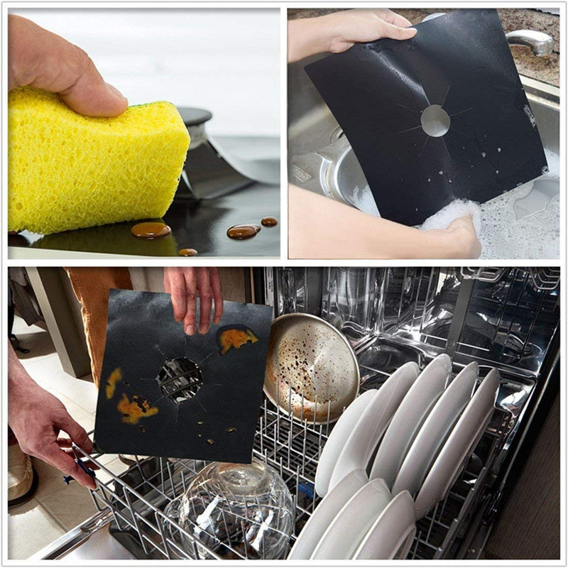 Forlivese Reusable Gas Stove Burner Covers -10 Pack Non-Stick Stovetop Burner Liners Gas Range Protectors Size 10.6x 10.6 Inch Cuttable Dishwasher Safe Easy to Clean 10 Pack