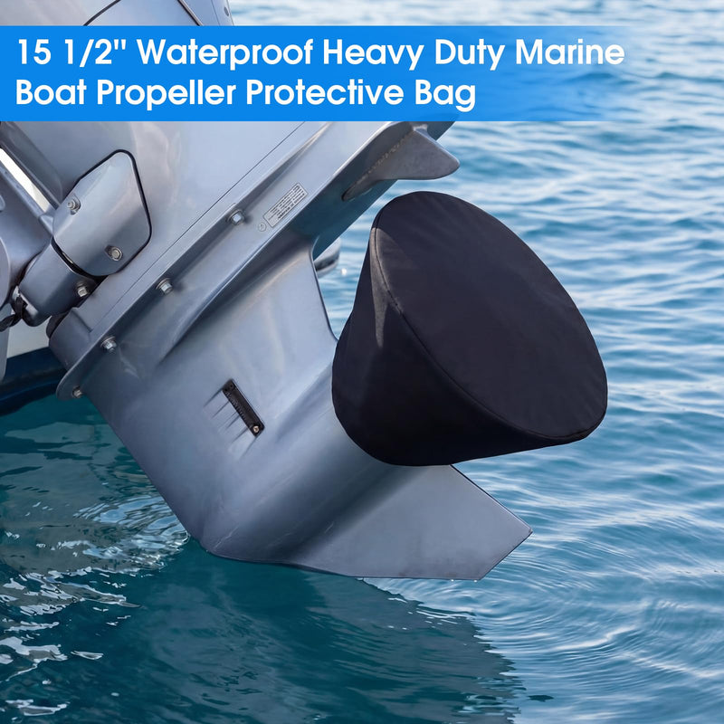2 Pcs Boat Motor Propeller Cover 15 1/2'' Waterproof Heavy Duty Marine Motor Propeller Protective Bag Fits for 12"-15" OD Fade-Resistant Boat Engine Protector Prop Bags