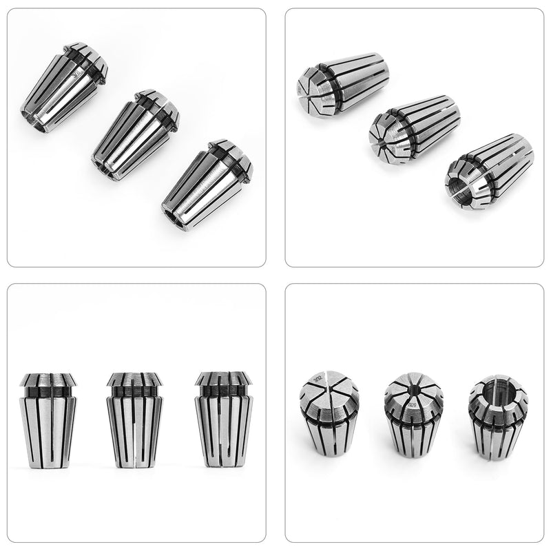 12pcs ER16 Spring Collet Set for CNC Engraving Machine and Milling Lathe Tool Workholding Engraving Collets