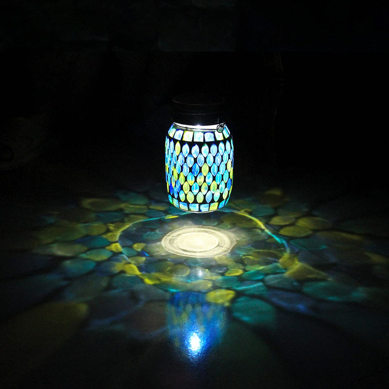 Mosaic Solar Lanterns Outdoor Hanging Lights, Garden Decor Christmas Gifts for Women Mom Grandma Halloween Decor Lights, Outdoor Waterproof Lights, Garden,Patio,Pathway & Yard Décor