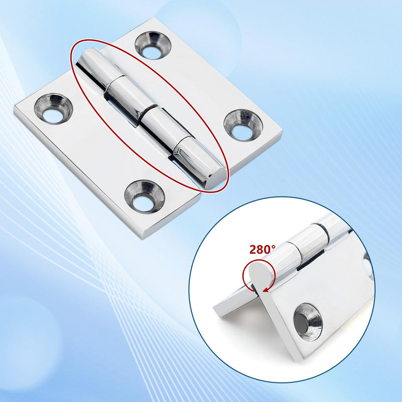 ORLANG 316 Stainless Steel Boat Hatch Hinges,2inx 2in/1.5inx 1.5in Polished Marine Hinge,Marine Boat Hatch Heavy Duty Hinges with Screws,for Boats, Yachts, Doors, Deck,Windows, Cabinets(4/8/16 Pack) 1.5inch x 1.5 inch-8Pack
