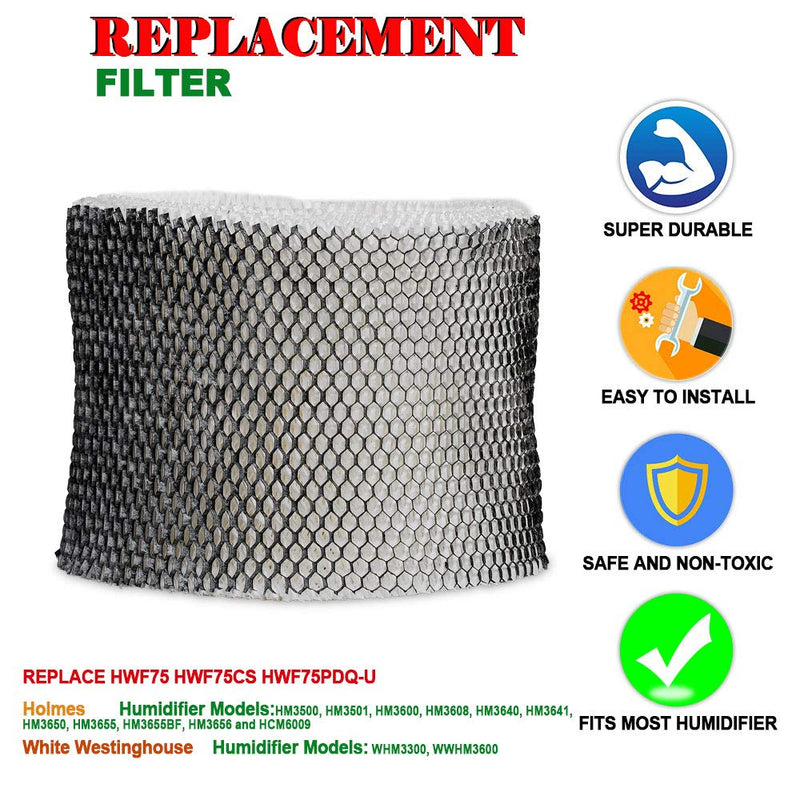 HIFROM HWF75 D Wick Humidifier Filter Compatible with Holmes HM3500, HM3501, HM3600, HM3608, HM3640, HM3641, HM3650, HM3655, HM3655BF, HM3656 Replace HWF75 HWF75CS HWF75PDQ-U - Filter D (3 Pcs) 3 Pcs