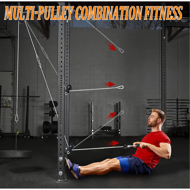 Silent Pulley 360 Degree Rotating Gym Cable Pulley Equipment Wheel with Hanging Straps and Carabiner 3.54 in Snatch Rigging Blocks Pulley Cable Machine Attachment DIY Attachment Lifting Blocks