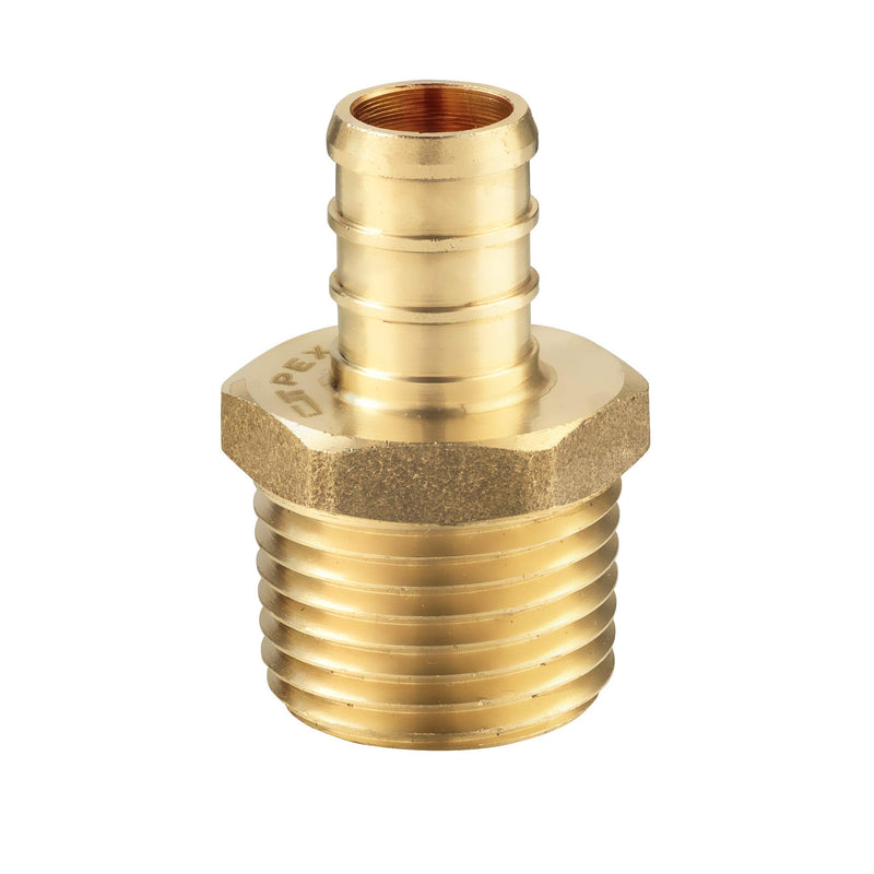 (Pack of 5) EFIELD Pex 1/2 Inch x 1/2 Inch NPT Male Adapter Brass Crimp Fittings (1/2" x 1/2") P5 1/2 x 1/2
