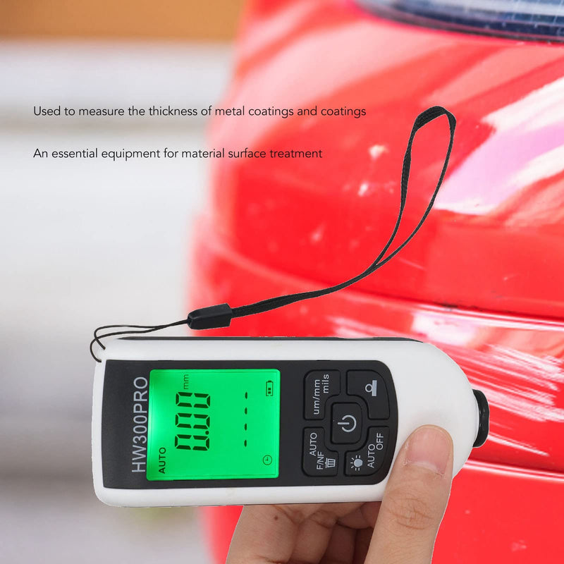 2024 Paint Thickness Gauge, Digital Coating Paint Depth with Portable Rope, Paint Thickness Meter Automatic Shutdown Function Paint Coating Meter for Outdoor (White) White