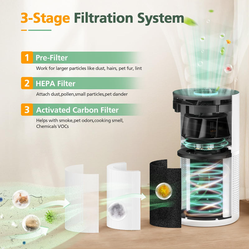M03 Filter Replacement Compatible with MOOKA M03 & B-D03 Air Purifi-er