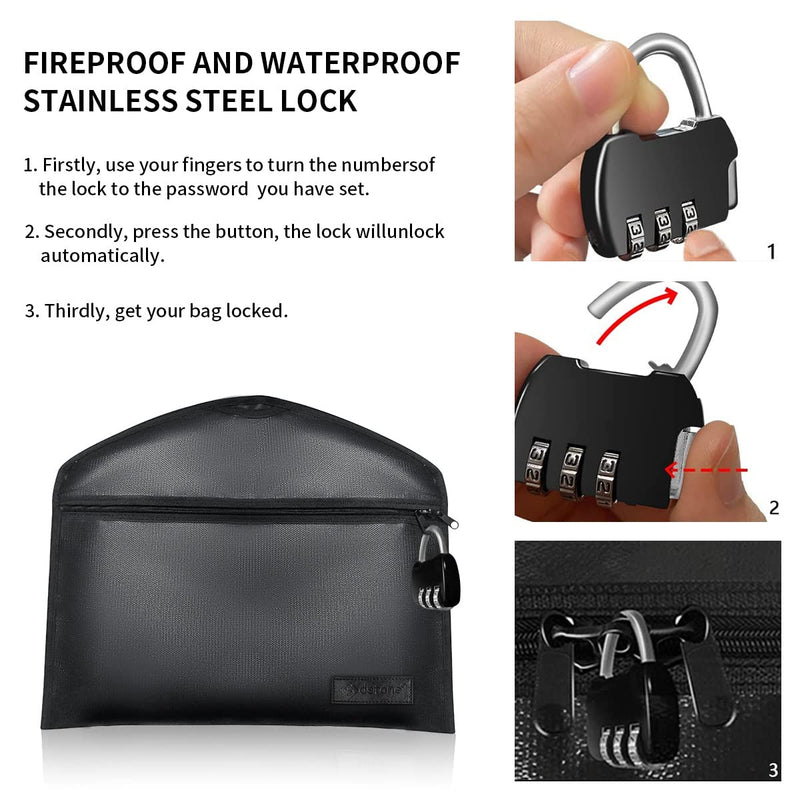 Sdstone Hanger Diversion Fireproof & Waterproof Safe with Lock & Small Fireproof Bag, Secret Safe for Money&Jewelry, Under Clothes with Hidden Compartment to Hide Items for Home or Travel Safe,2 Pack 2 Pack