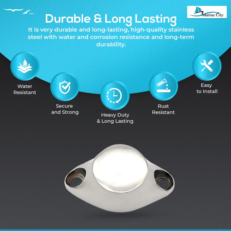 MARINE CITY Magnetic Ball Door Stopper, 316 Stainless Steel Soft Catch Holder for Boats, Marine, and Home – 11lbs (5kg) Strength