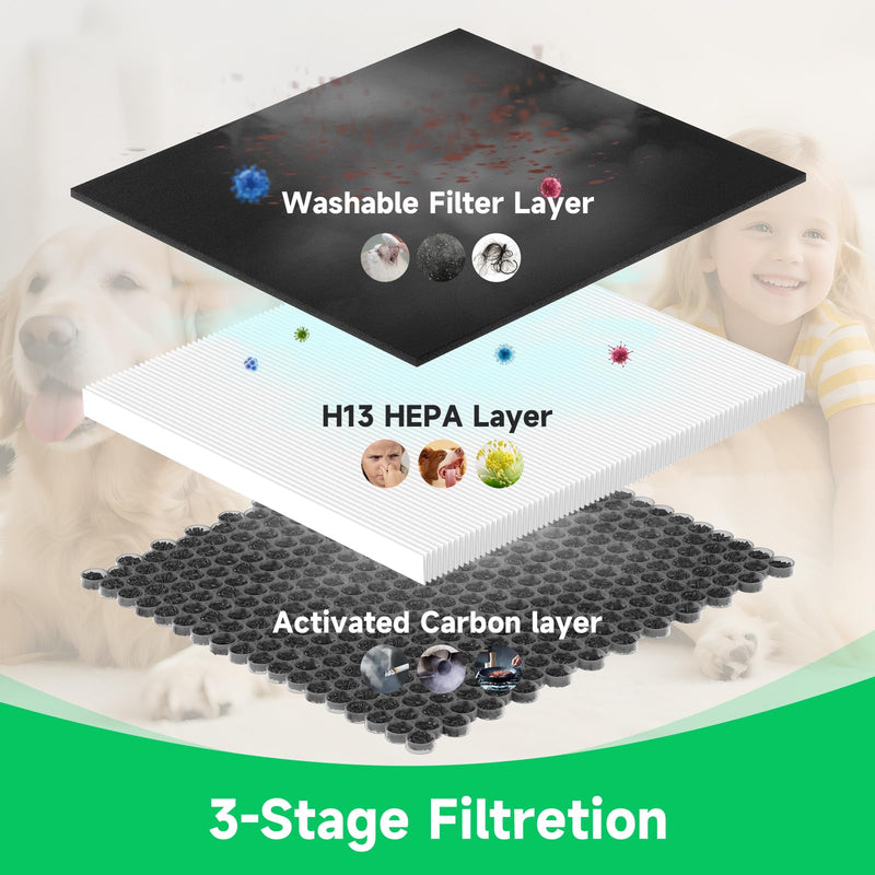 2 Pack A-2 Replacement Filter Compatible with AMEIFU A-2 Air Purifiers 2 Pack
