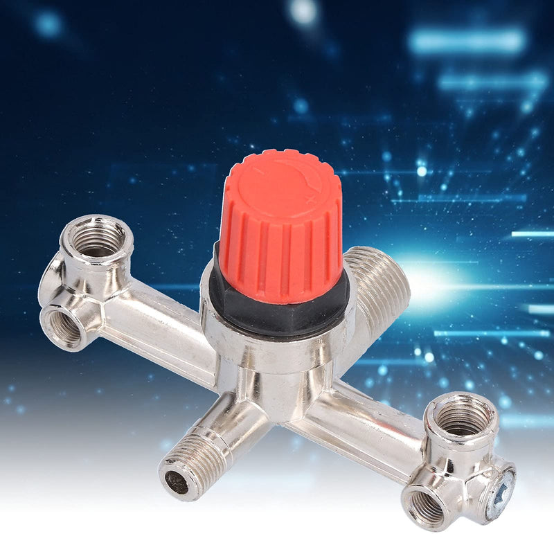 Acouto Manifold Switch Tube Double Outlet Metal Valve Nonadjustable Fitting Accessory Aluminium + Plastic Manifold Switch Tube