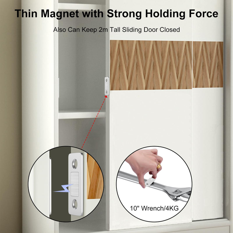 Cabinet Magnetic Catch Jiayi 4 Pack Ultra Thin Cabinet Door Magnetic Catch for Drawer Magnets Adhesive Cabinet Latch Magnetic Closures for Kitchen Closet Door Closing Magnetic Door Catch Closer Silver