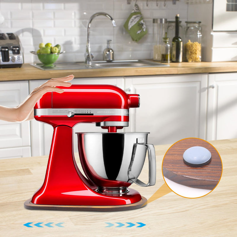 Mixer Slider Compatible with Kitchen aid Bowl Lift 4 .5-5 Qt Stand Mixer Pine Wood - Kitchen Countertop Storage Mover Sliding Caddy for Kitchen Aid 4 .5-5 Qt Mixer (4 .5-5 Qt - Brown) 4 .5-5 Qt - Brown