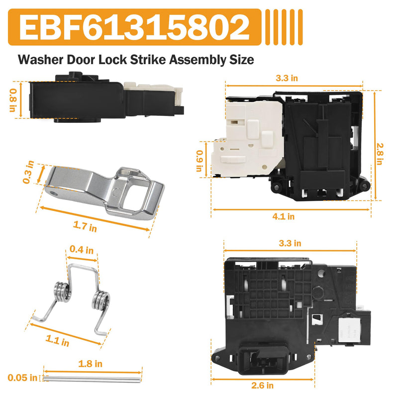 EBF61315802 MFG63099101 Washer Door Lock & Strike Kit for LG Kenmore WM4000HWA WM3670HVA WM3770HVA | WM3600HVA WM8000HVA EAP7792232 PS7792232 AP5672154 2667085 EBF62534401 Washing Machine