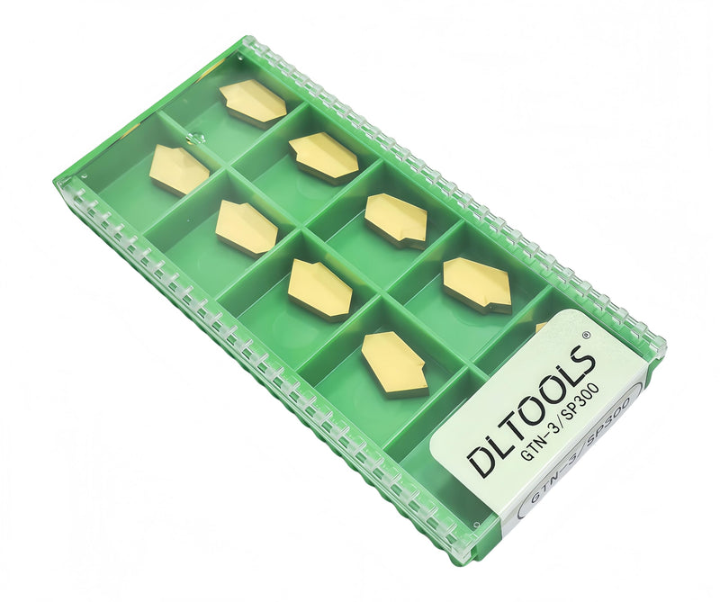 DLTOOLS Industrial GTN-3(SP300) CVD Coated(Yellow) CNC Grooving Carbide Inserts Cutting Tools for Steel,10pcs GTN-3(SP300) CVD Coated(Yellow)