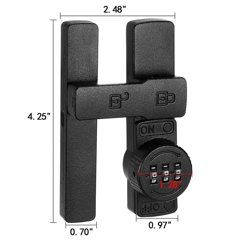 Matte Black 180 Degree Barn Door Lock,Mechanical Password Lock,3 Digit Password Keyless,Flip Latch with Combination,Protect Privacy,for Barn Door,Cabinets,Windows,Garden,Bathroom Matte Black_180 Degree 1