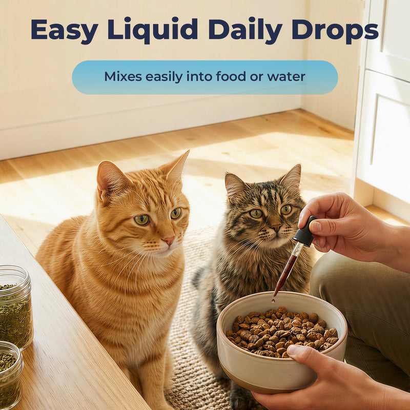 Cat Sneezing & Respiratory Support Drops, Seasonal Sensitivity & Watery Eyes Comfort for Cats, Herbal Blend with Nettle & Eyebright, Daily Immune Balance Support, Easy Liquid, 2 fl oz