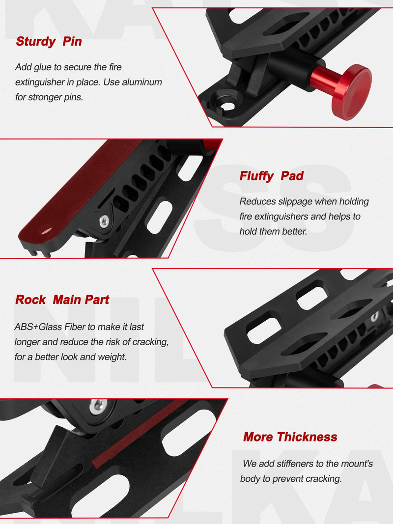 Adjustable Fire Extinguisher Mount, Easy Install on Roll Bar/ Cage Fire Extinguisher Holder, Quick Release Mounting Bracket for Jeep Wrangler JT TJ JKU JK JL UTV Cam-Am X3 Polaris RZR Ranger 1