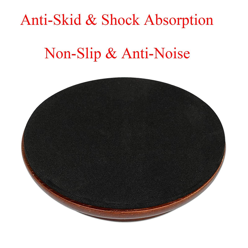 4Pcs Piano Caster Cups Grand Upright Piano Wheels Feet Floor Protectors, Solid Wood Casters Cups Wood Sliders Caster Pads with Non-Slip & Anti-Noise Foam Set of 4, Brown
