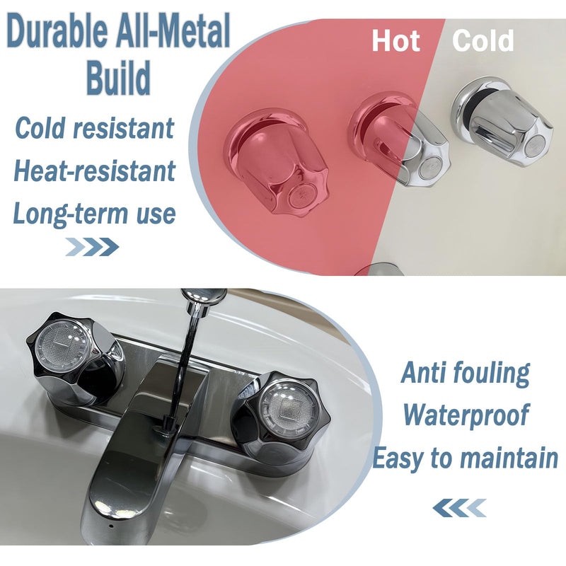 3 Piece Shower Knob Replacement Set,12 Tooth Broach Stem,Replacement Compatible with Price/Pfister Verve Tub Shower - Hot/Cold/Diverter Handles,Easy to Replace and Maintain,Durable Metal Material 1