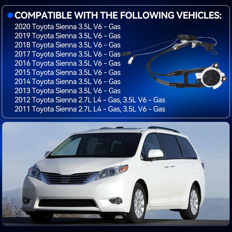 85016-08011 Left Sliding Door Cable, Compatible with Toyota Sienna 2011-2020 - Electric Sliding Door Harness Assembly, Replaces 85016-08010 Linkage Assembly