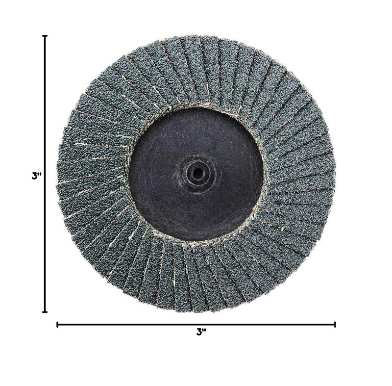 BHA Mini Flap Discs Quick Change Zirconia Grinding and Sanding Wheels, 3", 36 Grit - 10 Pack