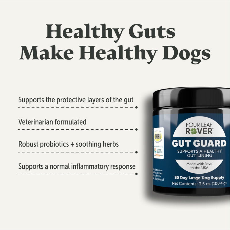 Gut Guard - Dog Probiotics, Prebiotics, and Organic Herbs for Dog Gut Health and Dog Immune Support - Veterinarian Formulated - 30 Day Large Dog Supply