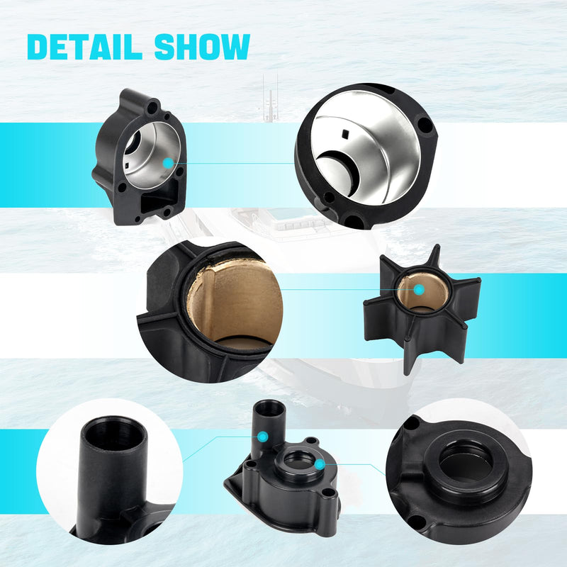 96148Q8 Water Pump Impeller Repair Kit for Mercury Mariner Outboard V6 65-225 HP and Mercruiser MC-1 R MR Alpha One Gen 1 impeller kit Replacement 46-96148A8 46-96148Q8 46-96148T8, 18-3217