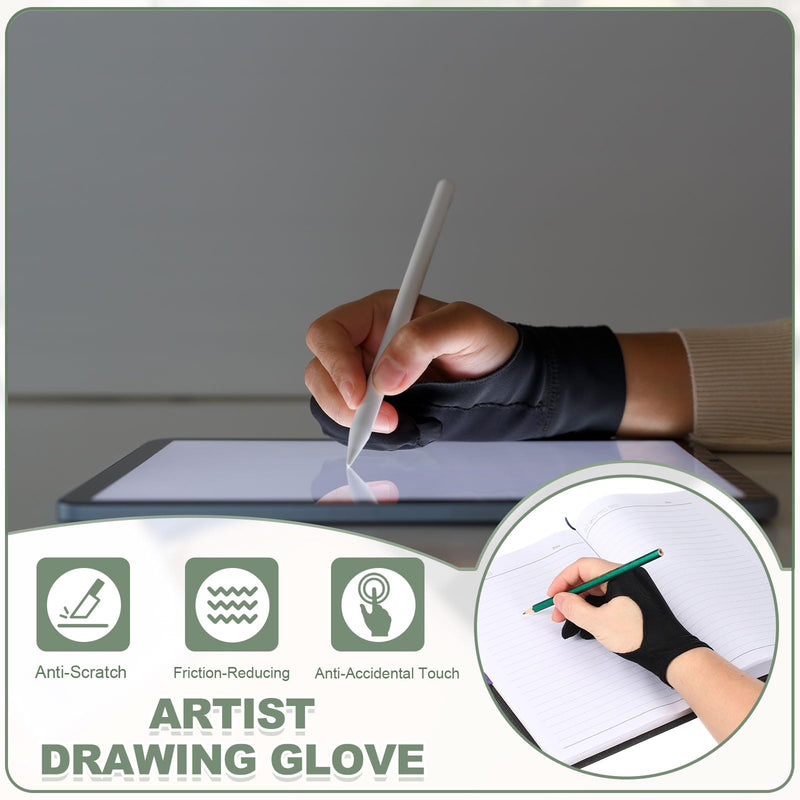 HARFINGTON Artist Drawing Glove Breathable with Two Fingers Size S