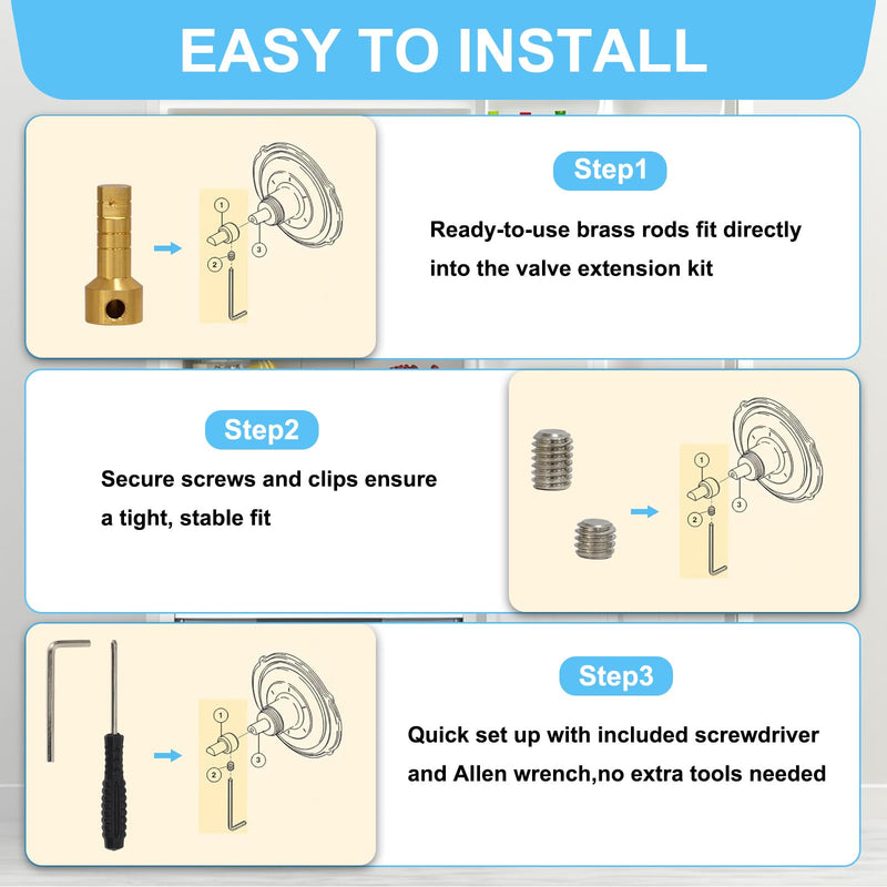 RP75137 Shower Valve Extension Kit Fit 3 and 6 Setting Diverter Cartridges Compatible with Tub And Shower Faucets.Brass Construction